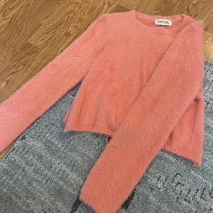 Peach love cropped sweater